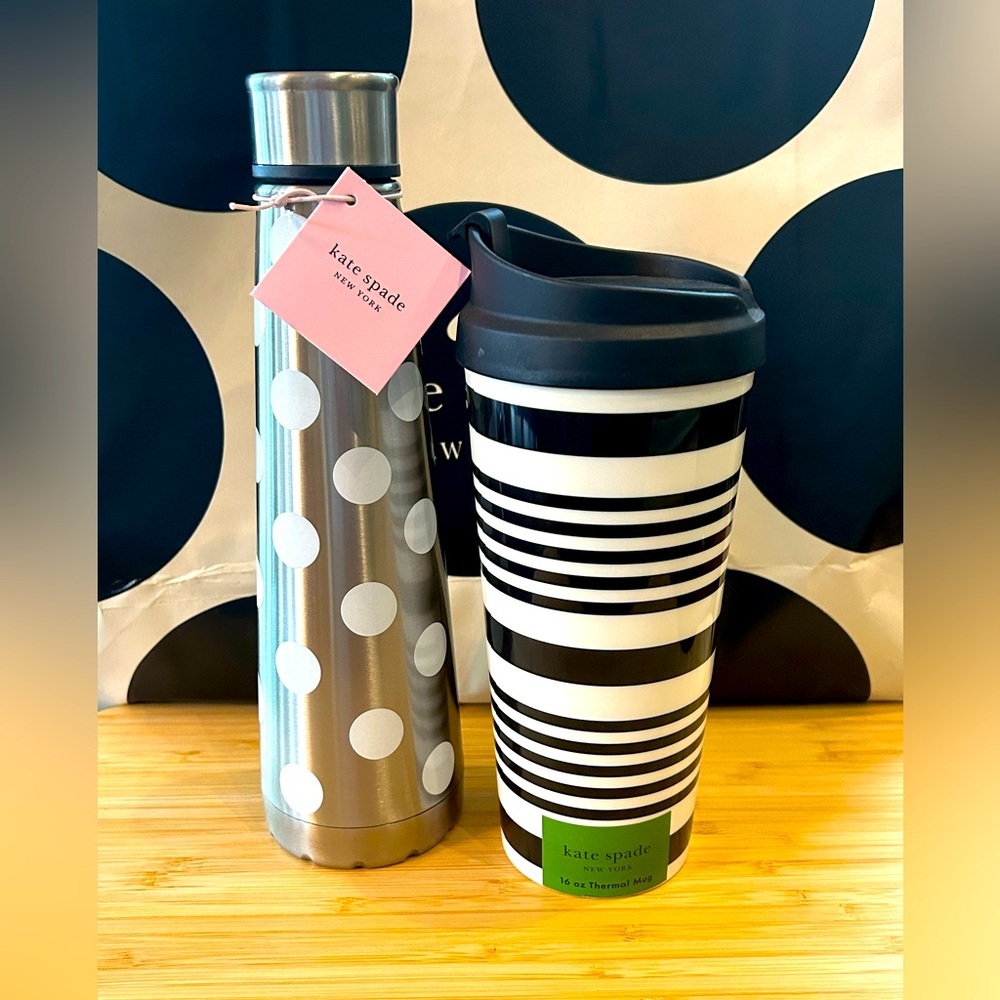 BUNDLE ♠️ Kate spade stainless steal water bottle & 16  thermal mug